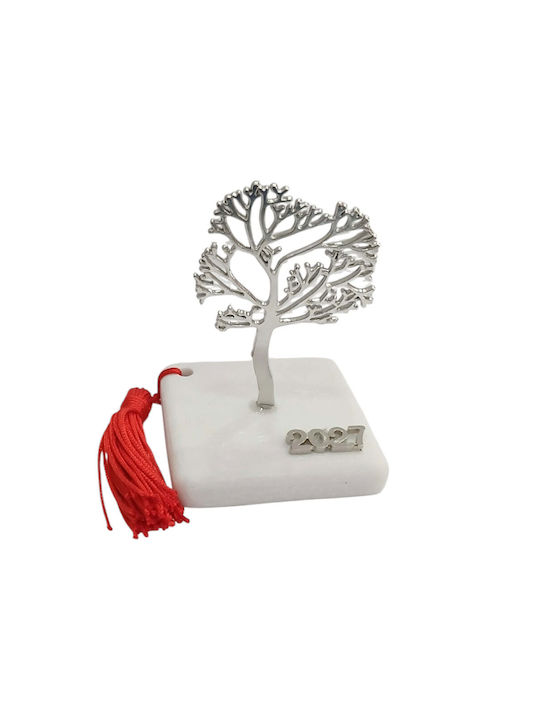 Kalliopi Silver Handgefertigter Tisch Glücksbringer Bäumchen Silber aus Stein 2027 6x11cm