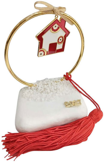 Kalliopi Silver Handmade Tabletop New Year's Lucky Charm Home Red Stone 2027 9x13cm
