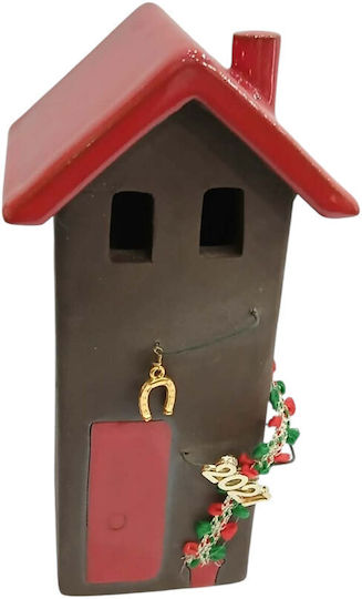 Kalliopi Silver Handmade Tabletop New Year's Lucky Charm Home Red Ceramic 2027 5x15cm