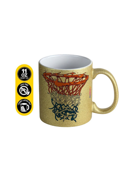 Koupakoupa Basket Net Ceramic Gold Mug 330ml