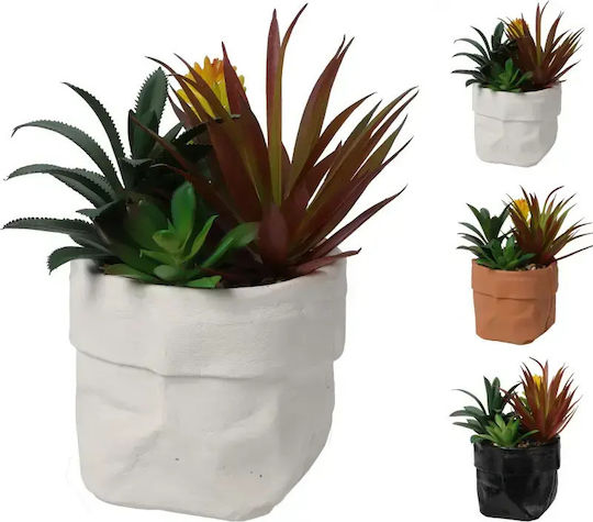 Artificial Plant Cement Pot 20cm White