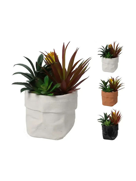Artificial Plant Cement Pot 20cm Light Brown