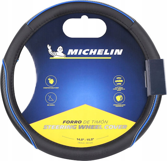 Michelin Husă Volan Auto Sintetică Neagră cu Cusătură Neagră