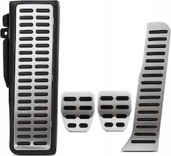 St Parts Set De Pedale Auto Pentru VW Skoda Golf Yeti Aluminiu Gri 3 Bucăți