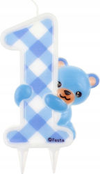 GoDan Geburtstagskerzen Nummer 1 in Blau Farbe