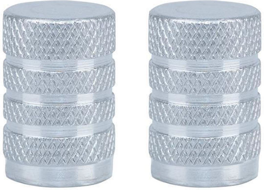 Oxford Capace de supapă din aluminiu 2 bucăți în set culoare argintie