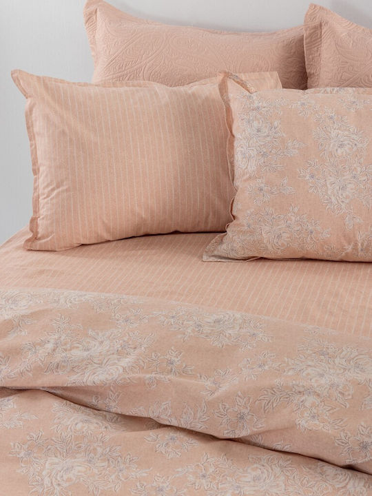 Palamaiki Estella Комплект Чаршафи Единично с Еластична лента 110x200+32см. Пепел от рози (3бр.)