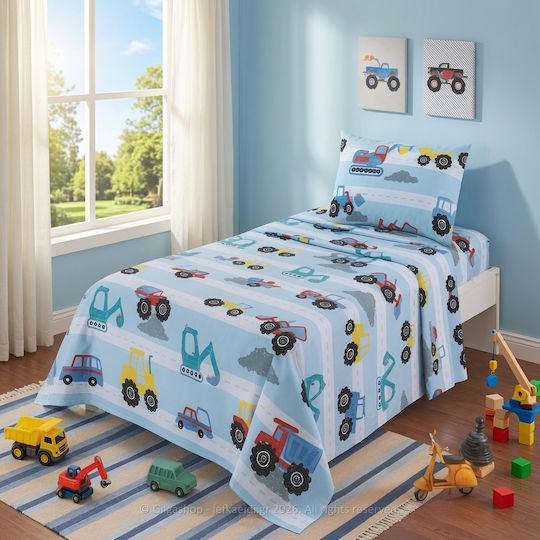 Casa Colori Kinderbettlaken Set Mit Gummizug Baumwolle Ccssl100e-n6 100x200cm 3 Stück