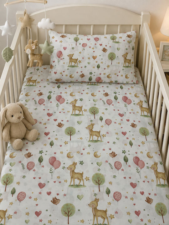Bunny Bebe Σετ Σεντόνια Μονά με Λάστιχο Βαμβακε...