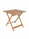 Foldable Wooden Table for Small Outdoor Spaces Truyen Natural 60x60x74cm
