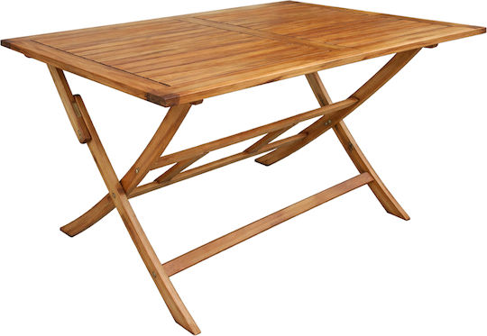 Foldable Outdoor Wooden Table Ferner Natural 120x70x75cm