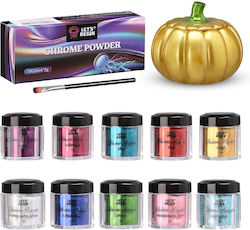 Pigment Cromatic Din Rășină 10 Culori 20 g Pigmenți Metalici Rășină Epoxidică Efect Lucios Oglindă Ultra-reflectorizant Pigment Fin Ușor De Amestecat Artă Din Rășină Turnare Epoxidică Nail Art Diy Craft Lumânări
