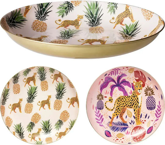 Koopman Decorative Platter Round Metallic Purple 39x39cm