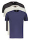 Men's Short Sleeve Undershirts Blue Black White 3Pack