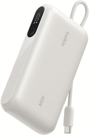 Belkin UltraCharge Power Bank 10000mAh 45W mit USB-A Ausgangsanschlüsse und USB-C Ausgangsanschlüsse Beiges