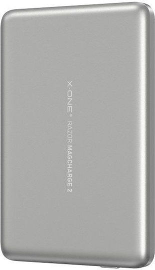 X-One Razor MagCharge 2 MagSafe Power Bank 5000mAh 20W mit USB-C Ausgangsanschlüsse Silber