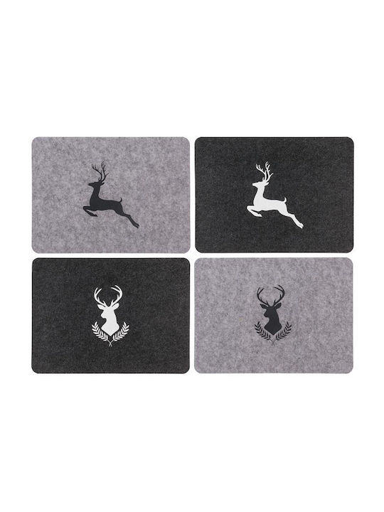 Out of the Blue Deer Set Christmas Tableware Ornaments 31.5x20x6cm 4 Pieces
