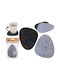 Out of the Blue Pebble Fabric Grey Coaster 12x8cm 4 Pieces