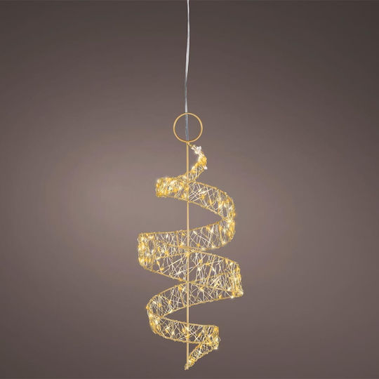 Illuminated Spiral Ribbon 150 MicroLED IP44 Timer Gold Frame Warm LED 41cm 306.033.0046.04