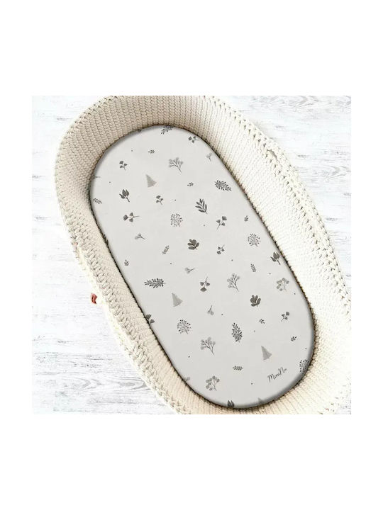 MimiNu Lenjerie De Patut Bebe Pentru Cradle Din Bumbac Cu Cauciuc Bej 80x35cm