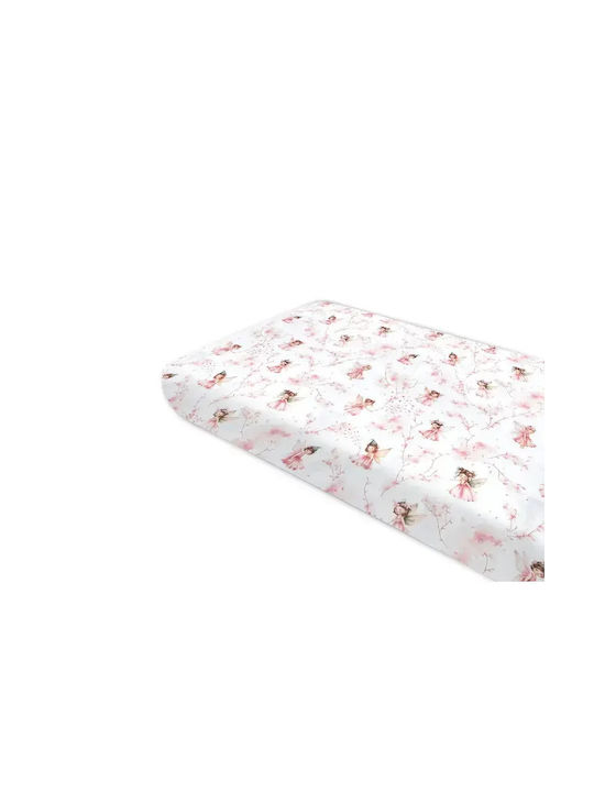 Qmini Lenjerie De Patut Bebe Pentru Patut Din Bumbac Cu Cauciuc Roz 160x80cm