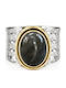 Polytimo Women's Ring with Stones Silver Gold Plated