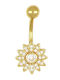 Poco Loco Belly Button Piercing Earring from Gold Plated Steel 10 x 1.6mm White
