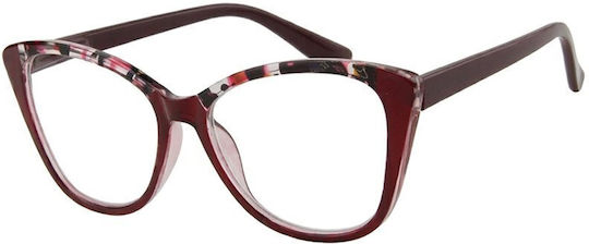 Aegean Dolphin Clip-On Damen Lesebrillen +4.00 in Roter Farbe Dolphin-10698-Rot-400_33873