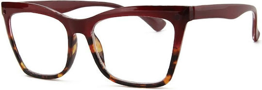 Aegean Dolphin Clip-On Lesebrillen +2.50 in Rote Farbe Dolphin-10699-Rot-250_33916