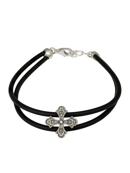 Men's Silver Cross Design Bracelet