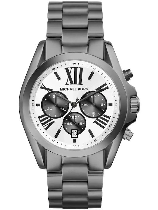 Michael Kors Bradshaw Мъжки Ръчен Часовник 43mm На Батерия със Сребриста Метална Гривна