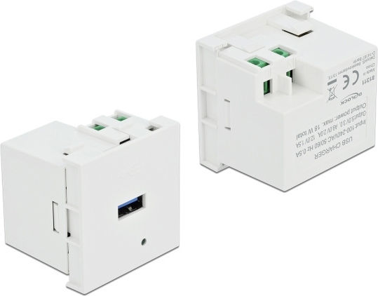 Delock Modul Usb Ladeanschluss Easy 45 81311 18w 45x45mm Weiß