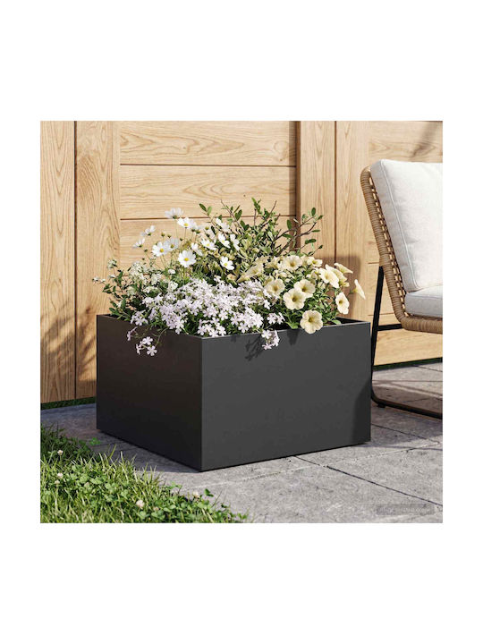 vidaXL Metallic Black Flower Pot 60x60x30cm