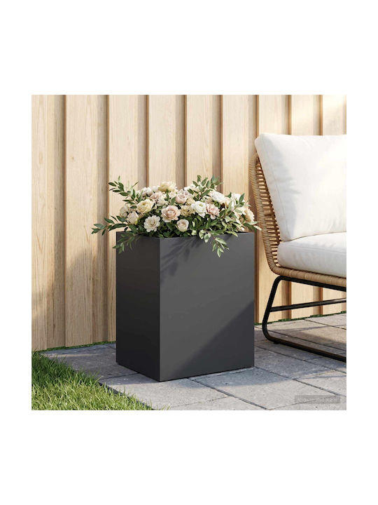 vidaXL Metallischer Schwarzer Blumentopf 40x30x...