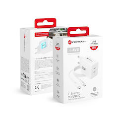 Forcell GaN Charger with 2 USB-C Ports and USB-...