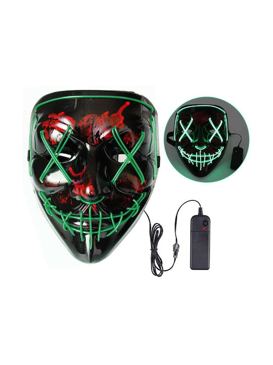 Halloween Mască LED Neon Electroluminescentă Sârmă Luminoasă Mască Horror Purge Verde