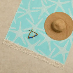 Borea Beach Towel Pareo Cotton Green with Fring...