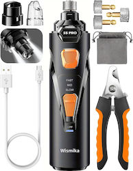 Pila Electrică Pentru Unghii Șlefuire Clești De Tăiat Gheare Câine Pisică 4 Leduri 3 Viteze 12000 Rpm Usb Reîncărcabil Tăietor De Unghii Silențios Sistem De Siguranță Anti-Tăiere Set Complet Accesorii