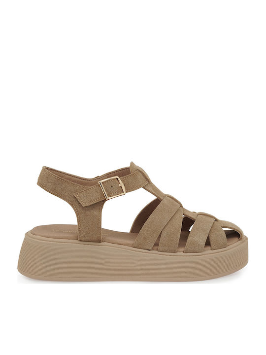 Women's Flat Sandals Flatforms Brown
