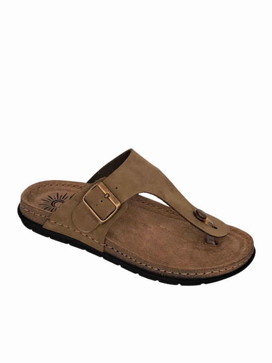 Leder Herrensandalen in Grün Farbe