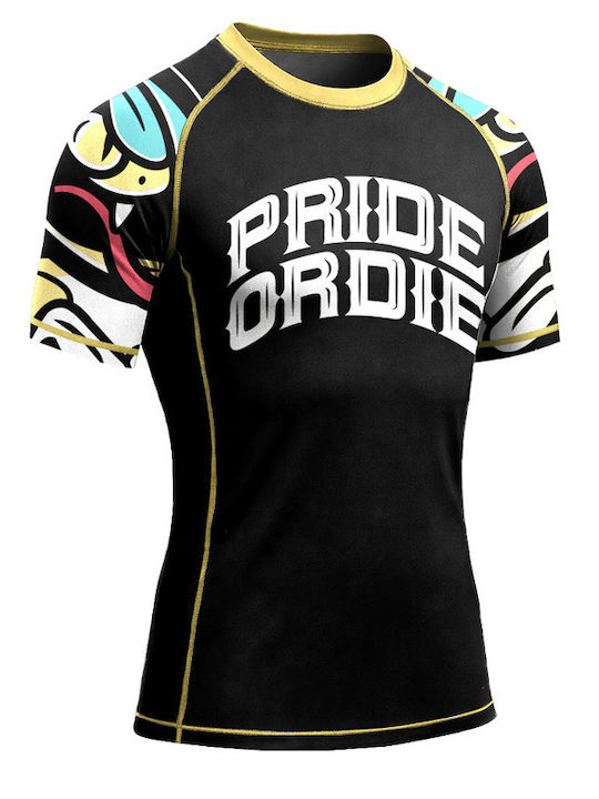 PrideOrDie Men's Short Sleeve Shirt POD311 For Jiu-Jitsu Black