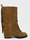 Suede Damen Stiefeletten Orange