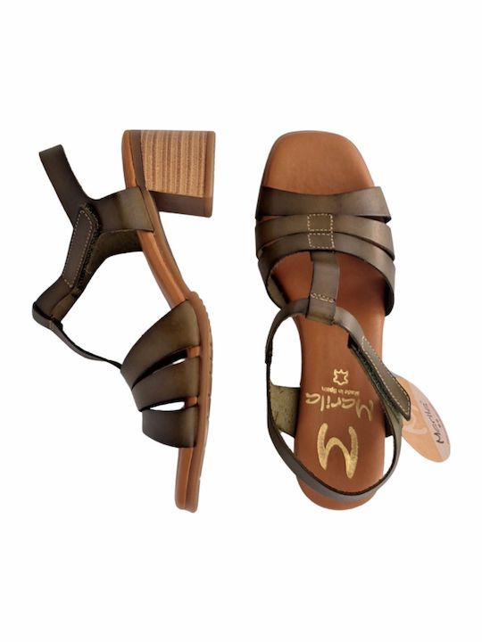 Marila Footwear Leather Anatomic Green Sandals ...