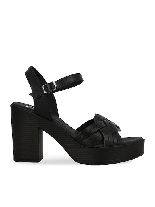 Parex Leather Sandals Black