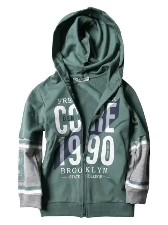 Kids Cardigan With Hood Olive