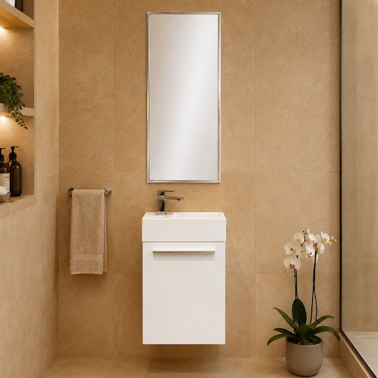 MRShome MRS4601001 Καθρέπτης Ορθογώνιος Ασημί 100x40cm