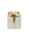 Decorative Gift Box Polyresin Ecru Gold 14.5x14.5x15.5cm Estheti 819-01924
