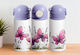Stainless Steel Cap Kids Water Bottle Butterflies Thermos with Straw Pink 360ml