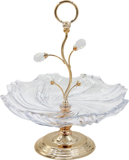 Keskor Dekorative Platte Glas Gold 33x33x39cm