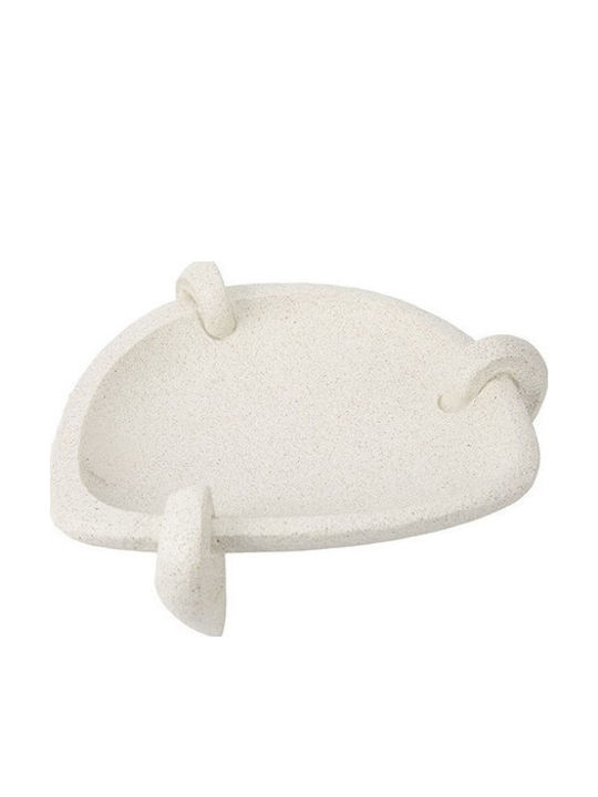 Decorative Polyresin Ecru Platter 25x24x7cm